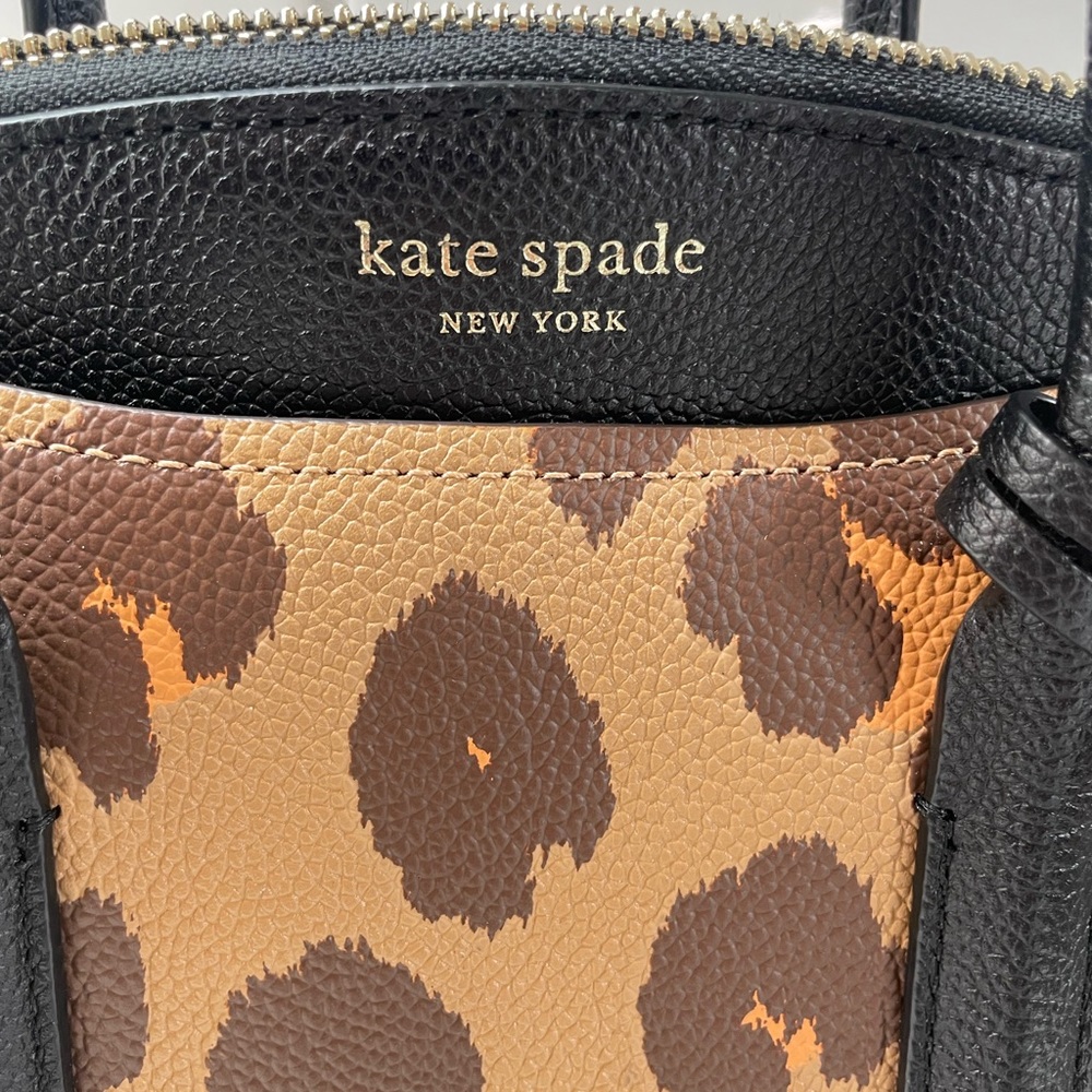 NEW! Kate Spade Margaux Leopard Print Satchel Handbag Crossbody Tote Bag Purse - Picture 4 of 12